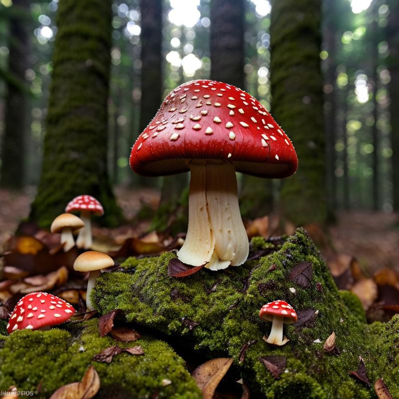 00168-3184502055-masterpiece, intricate photo, precisely elaborated detailed mushroom with red cap in the forest, background forest, sharp foregr.jpg